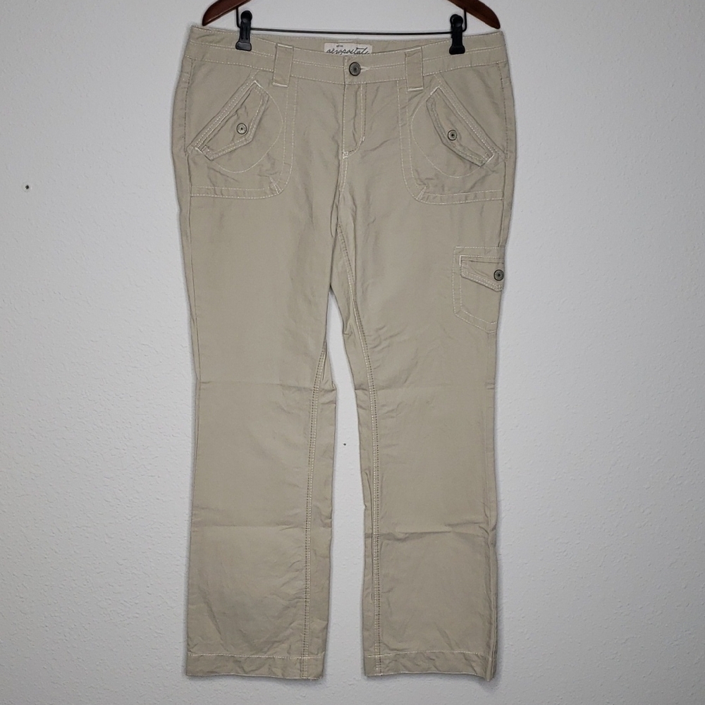 Vintage Aeropostale Womens Corduroy Cargo Wide Leg Pants Size 13/14 Y2K Hippie